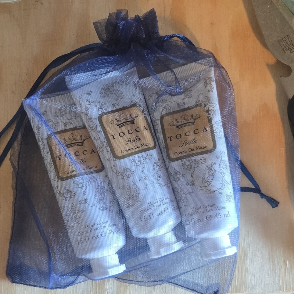 Four New Tubes Of Tocca Stella Crema De Mano, Travel Sized Luxury Hand Cream